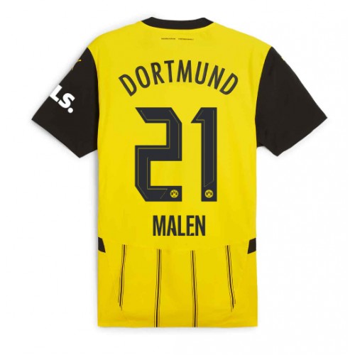 Fotbalové Dres Borussia Dortmund Donyell Malen #21 Domácí 2024-25 Krátký Rukáv